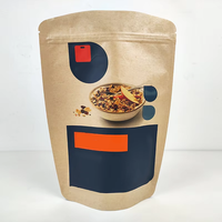 Sacs à café personnalisés imprimés de qualité alimentaire avec valve unidirectionnelle, poignée en ruban refermable, fond plat, emballage en papier kraft pour le café