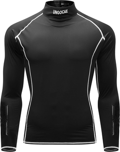 Haut de sport unisexe à manches longues, col montant, logo personnalisé, séchage rapide, respirant, en maille, décontracté, pour fitness et course, compression, couleur unie - Product Image 1