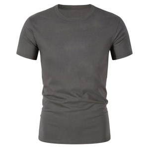 Venta al por mayor de ropa informal de los hombres de buena calidad de diseño personalizado de ajuste regular camisetas de cuello redondo 220 gramos de tela sólida patrón impreso - Product Image 2