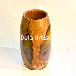 Jarrón de Flores de Resina y Madera Costera Hecho a Mano, Impermeable y Ecológico, Alto y Decorativo, de Madera de Burl con Resina Epoxi para el Hogar y la Oficina - Product Image 1
