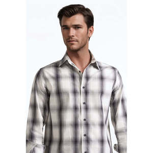 Chemise décontractée en coton pour homme MN-CS-SS24-031 100% popeline tissée, col montant, double boutonnage, idéale pour le bureau ou la saison automne - Product Image 4