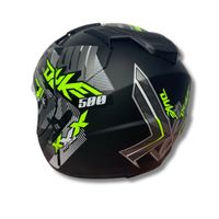 Casque de moto ABS à face ouverte jaune mat JP7 de haute qualité, neuf |   Double visière certifiée SNI BXP avec doublure en mousse
