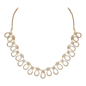 AD Necklaces <b>Set</b>, AD Gold Necklaces <b>Set</b>, Gift for <b>Women</b>, Gold Plated Necklaces <b>Set</b>, Copper & Brass Chapado En Oro Oro Laminado - Product Image 4