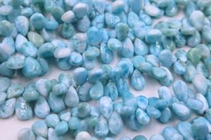 Larimar Natural Piedra preciosa Lágrima Forma de pera Cuentas Azul Tamaños de moda 13X9MM 15X9MM Aprox. 8 pulgadas para hacer joyas - Product Image 4