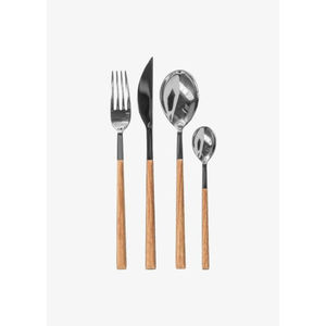 Ensemble de couverts en acier inoxydable 4 pièces de style américain unique avec poignées en bois de haute qualité pour la vaisselle - Product Image 5