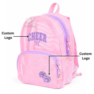 Cheerleading Mesh <b>Backpack</b> <b>Lightweight</b> Breathable Cheer Sports School Dance Practice Bag With Embroidered Logo - Product Image 2