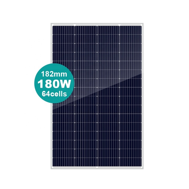 Direct Factory Sales 18V 64Cells Photovoltaic Solar Panel Mono 180W 190W OEM Power with Glass Front Cover Home Solar Projects