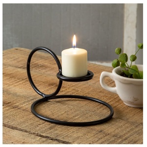 Black Iron Metal Candle Stand Holder Hanging <b>Chandelier</b> Tealight Stand for Home Christmas and Weddings - Product Image 2