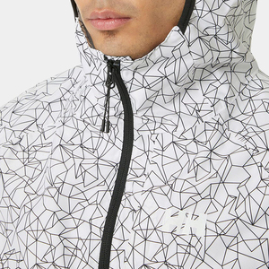 New Custom Logo <b>Men</b> Reflective Coat Hooded Windbreaker <b>Jacket</b> Fashion <b>Jacket</b> with Pocket for Outdoor - Product Image 4