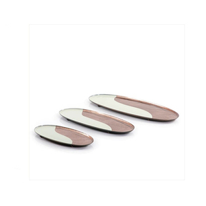 Lot de 3 plateaux de service métalliques Forme personnalisée Design merveilleux Idéal pour servir Best-seller Plateau en métal de différentes tailles - Product Image 1