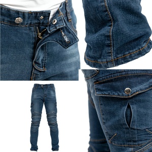 Pantalones Vaqueros de Motociclista D-Ride para Hombre, Azul Denim, Transpirables, de Secado Rápido, con Protección de Rodilla y Cadera con Certificación CE, Logotipo Personalizado para Mayor Comodidad en Viajes - Product Image 1