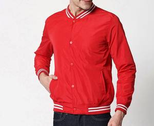Veste universitaire rouge personnalisée pour hommes avec col montant Design personnalisé et doublure en polaire de couleur Hiver Service écologique OEM - Product Image 5