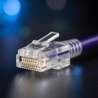 Kabel Patch Ethernet Cat6 UTP Ultra Tipis 28AWG Tembaga Telanjang Terpilin 1000Mbps RJ45 Kabel Jaringan Gigabit Jaket PVC LSZH