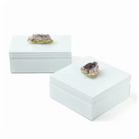 Boîte de rangement pliable carrée en résine pour bijoux, design classique, multicolore, pour salon, salle de bain, boucles d'oreilles, colliers, croissants