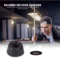 Pour Embout de Queue de Billard Moderne en Caoutchouc Noir, Accessoires de Queue de Billard
