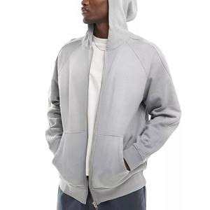 Nouveau style de manches, couleur personnalisée, logo personnalisé, sweat à capuche zippé en molleton épais, haute qualité, unisexe, 100% coton respirant - Product Image 3