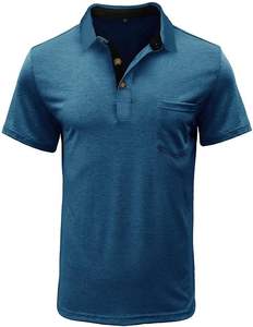 Camisas de Golf Casuales para Hombre, Clásicas, con Botones, Manga Corta, Color Sólido, de Algodón Tejido, Transpirables, que Absorben la Humedad, Elegantes - Product Image 4