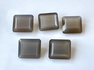 Piedra lunar gris natural 16X18mm Octágono facetado Calidad AAA-Piedra lunar gris Octágono facetado - Product Image 1