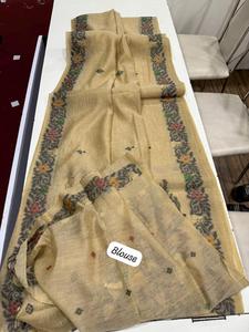 Prix imbattable pour un beau sari traditionnel en coton avec chemisier tissé Resham pour une tenue décontractée régulière de fête classique ethnique - Product Image 3