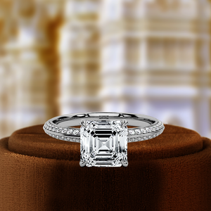 1 Carat Asscher Cut Lab Grown Diamond Christian Engagement Ring Prong Setting Classic 14K Gold IGI Certified pour les mariages - Product Image 3