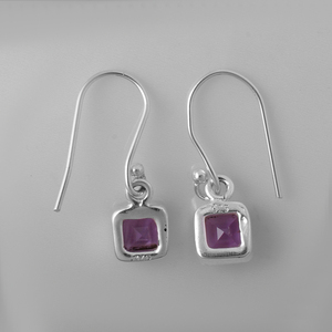 <b>Women</b> And Girl's Natural Amethyst Gemstone <b>Earrings</b> Solid 925 Sterling <b>Silver</b> Jewelry Rhodium & <b>Silver</b> Plated For Gift For Her - Product Image 3