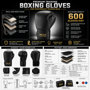 Gants de boxe d'entraînement en cuir PU respirant, conçus sur mesure, avec support de poignet intégré, pour adultes, performance optimale, de rechange - Product Image 6