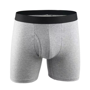 Calzoncillos bóxer elásticos de algodón sólido cómodos para hombre personalizados OEM, pantalones cortos bóxer de punto desechables transpirables con logotipo clásico de cintura abierta - Product Image 6