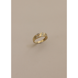 Anillo de Diamantes de Oro de 14k Vintage con Diseño de Canal Diagonal - Product Image 3