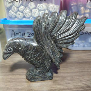 Oiseau naturel de haute qualité sculpté à la main Sculpture en cristal artisanat pour la décoration oiseau coloré artisanat en cristal oiseau - Product Image 5