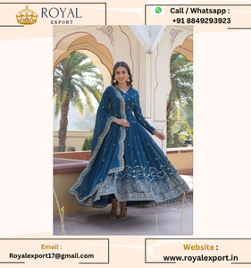 Exclusivo diseñador Faux Georgette vestido de colección con bordado de corte-Trabajo Dupatta - Product Image 5