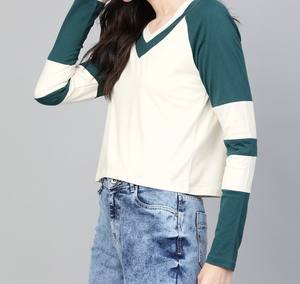 New Style Custom Logo Print Women Casual Wear T Shirt Best Quality Soft Fabric Made Women T Shirts In <b>Cheap</b> Price Twin Colour - Product Image 4