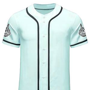 Jersey de béisbol americano personalizado de alta calidad transpirable ligero sublimación impreso equipo uniforme botón frontal malla al por mayor - Product Image 3