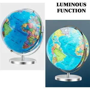 Metal Globe Sculpture Outdoor Large Metal Globe With <b>Stand</b> Aluminum Sculpture for Outdoor Globe Sculpture - Product Image 6