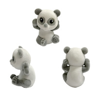 Figurine en plastique floquée de panda multicolore personnalisable, petite statue d'animal, jouet mignon, petite poupée panda pour collection ou cadeau