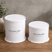 Boîtes à gâteaux en carton blanc épaissi de 4/6/8 pouces prêtes à être expédiées, avec base renforcée pour l'emballage de gâteaux, de cadeaux ou de poupées
