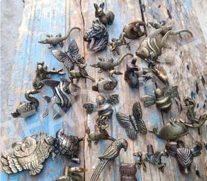 Poignées de porte et de tiroir en fonte de laiton antique, poignée moderne en forme de loup, animal, meubles pour armoire, cuisine, chambre à coucher, commode - Product Image 3