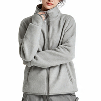 Veste polaire zippée en tricot pour femme, col montant en laine, coupe-vent, respirante, matelassée, style streetwear tendance