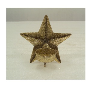 Silver Glitter Finished Metal Star <b>Tea</b> <b>Light</b> Candle Holder <b>Christmas</b> Ornaments For Home Decorative - Product Image 4