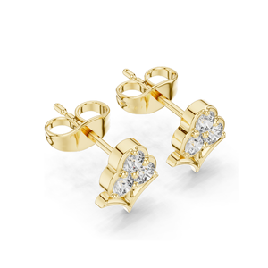 Boucles d'oreilles clous florales en diamant de laboratoire 0,30 CT, diamants CVD VVS-VS EF, or 18 carats, 14 carats, 10 carats et argent 925, rose, jaune, blanc - Product Image 5