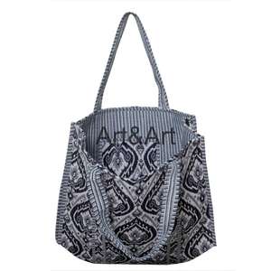 Sac fourre-tout à bandoulière pour femme en tissu de coton de style vintage, grande capacité, bohème, pour l'été et l'hiver, shopping, voyage - Femme - Product Image 4