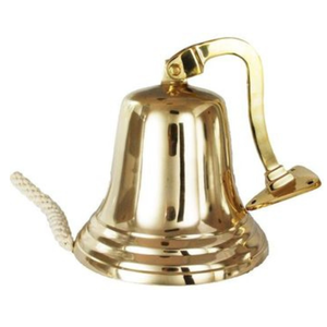 Solid Brass <b>Ship</b> <b>Bell</b> Handmade Nautical <b>Bell</b> Home Decor Rustic Vintage Gold Color Home Decor Gifts for Home Hotel - Product Image 1
