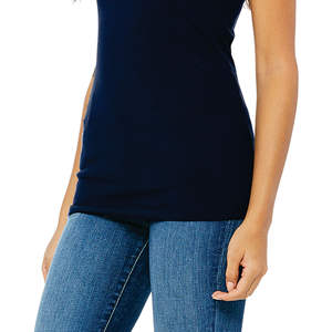 T-Shirt Slim pour femmes, 100% Airlume, en coton peigné et anneau, 32 simple, 4.2 oz, bleu marine - Product Image 5