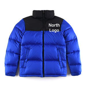 Veste matelassée d'hiver en toile avec logo personnalisé, col montant, logo sur le devant, surdimensionnée, chaude, matelassée, unisexe, streetwear décontracté, vente en gros - Product Image 3