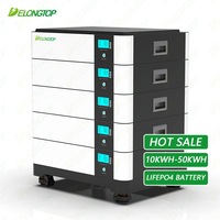 Batterie de stockage d'énergie solaire domestique Delong EU Stock LiFePO4 15kWh 30kWh 45kWh 60kWh 51.2V 48V 300Ah empilable CAN
