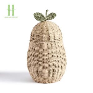 High Quality <b>Rope</b> Paper Pear <b>Storage</b> <b>Basket</b> Colorful for Kid OEM Designs Customize Wedding From Vietnam Factory - Product Image 1