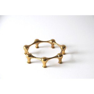 Bougeoir en laiton - Design scandinave moderne du milieu du siècle, fait à la main, écologique et durable, qualité supérieure, décoration de mariage - Product Image 2