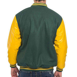 Custom Logo Unisex High Street Style Winter Jacket 100% <b>Wool</b> Thick Leather Embroidered Sleeve Plus Size Letterman Design - Product Image 3