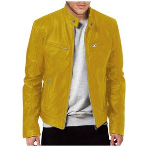 Blouson aviateur classique en cuir au design aviateur pour homme avec poignets côtelés élégants et fermeture à boutons pour vestes en cuir décontractées - Product Image 4