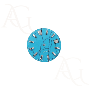 Cadran de montre en turquoise cuivre bleu naturel pour la fabrication de bijoux, certifié 29 mm, couleur bleue - Product Image 3