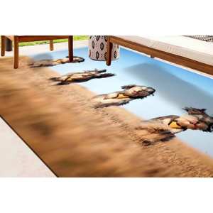 Alfombra con Diseño de Perros Corriendo, Alfombra Estampada, Alfombra con Diseño de Perros Adorables, Alfombras de Animales, Alfombra Suave con Pelo Largo - Product Image 4